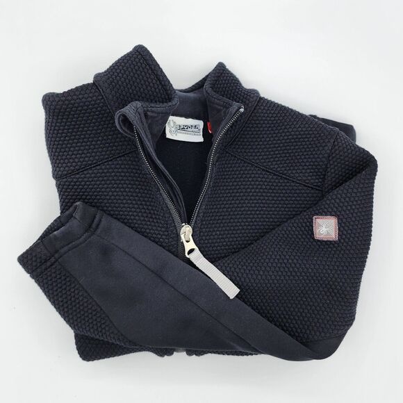 Spyder Encore Full Zip Jacket Size Youth Small Fleece Lined Mock Neck Black - Picture 1 of 12